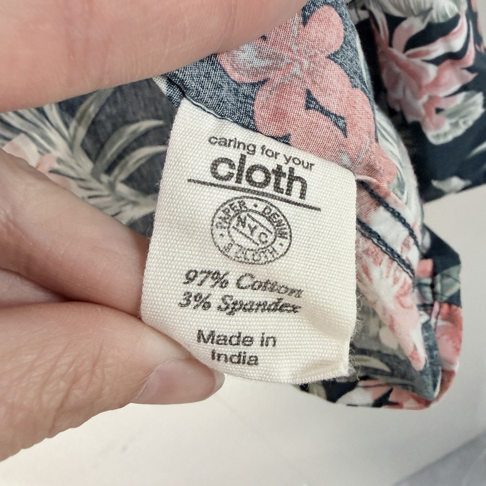 Paper Denim Cloth Short Sleeve Button Up Men Slim Fit Shirt Sz XL Tropical Vaca - Picture 5 of 7